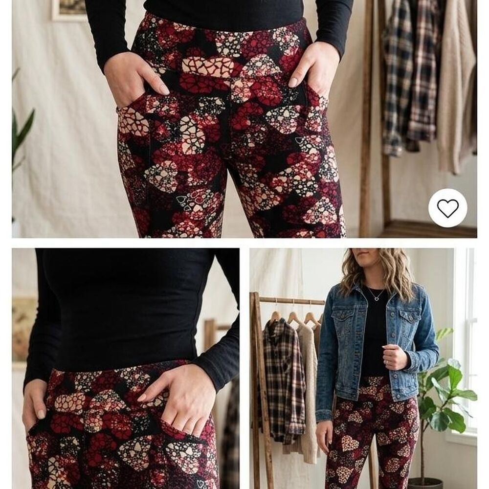 Lularoe Women's Heart Leggings